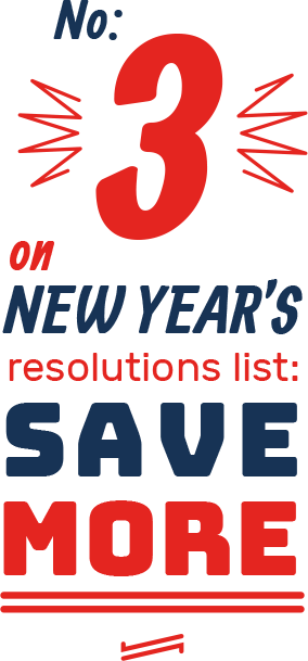 Number 3 on New Year's resolutions list: Save more